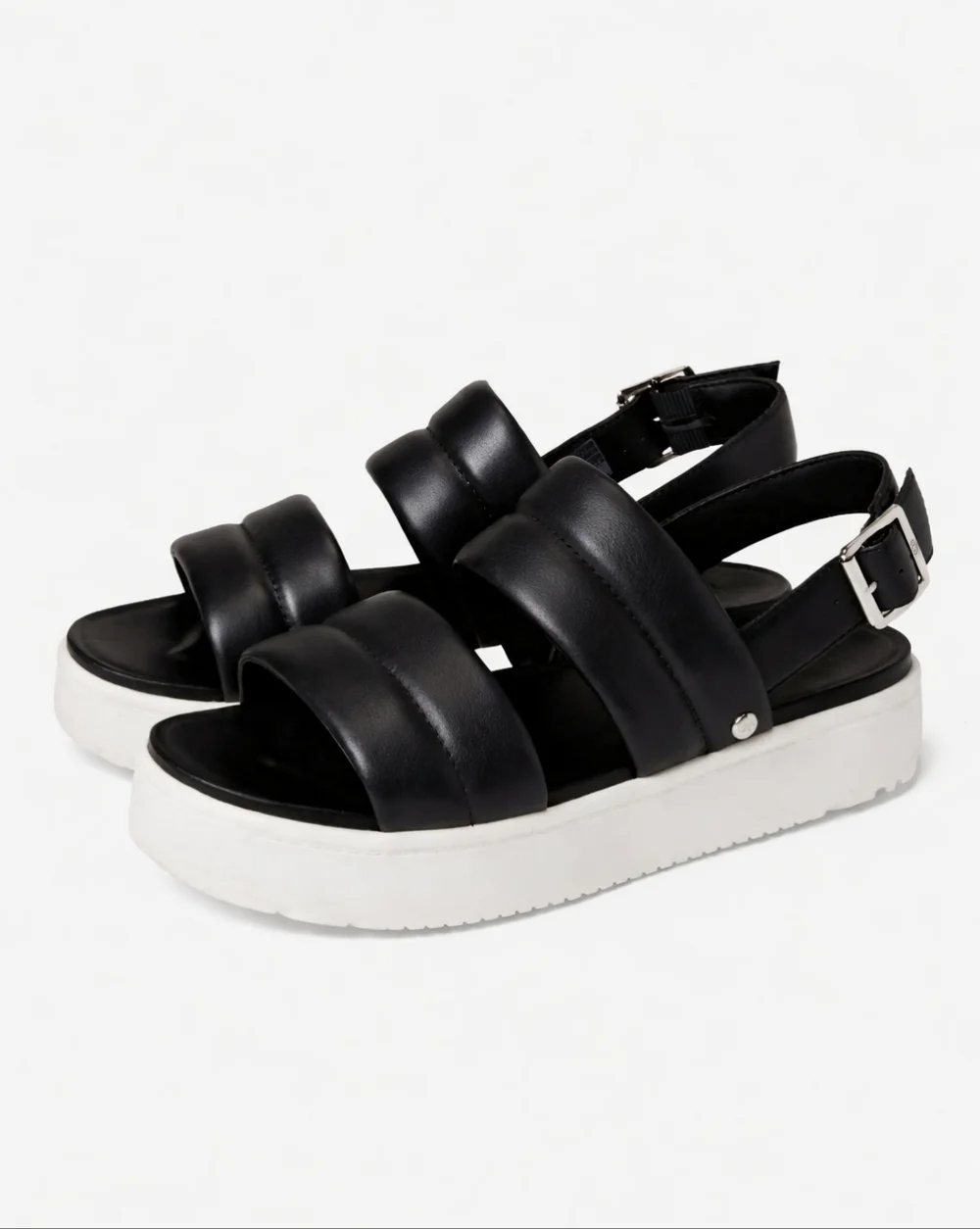 UGG Zayne Slingback Platform Sandal Black Leather